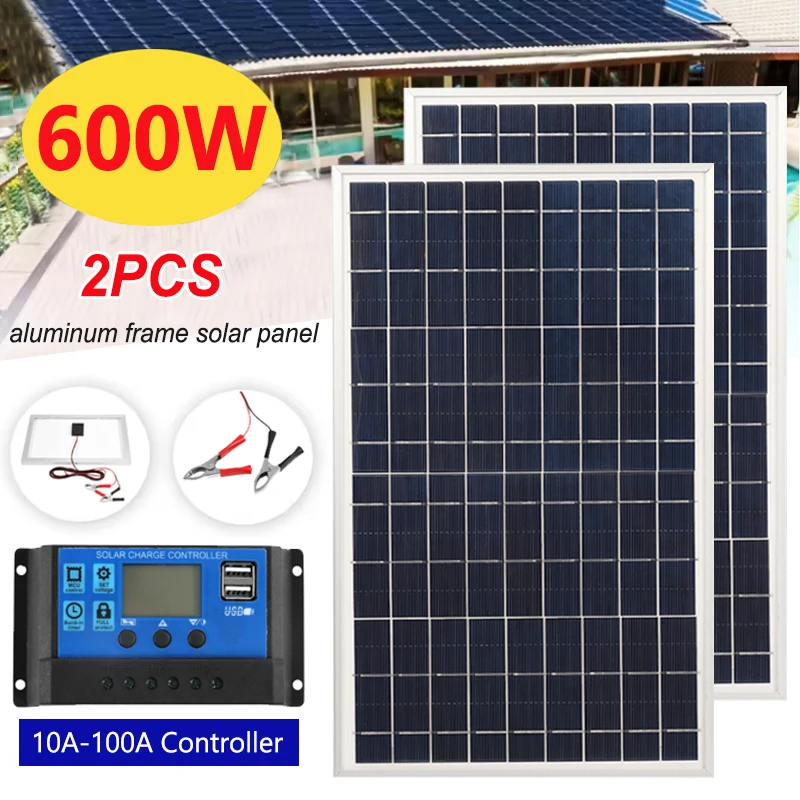 Renewable Energy Generation - Outdoor Solar Panel Kit 600W 18V
