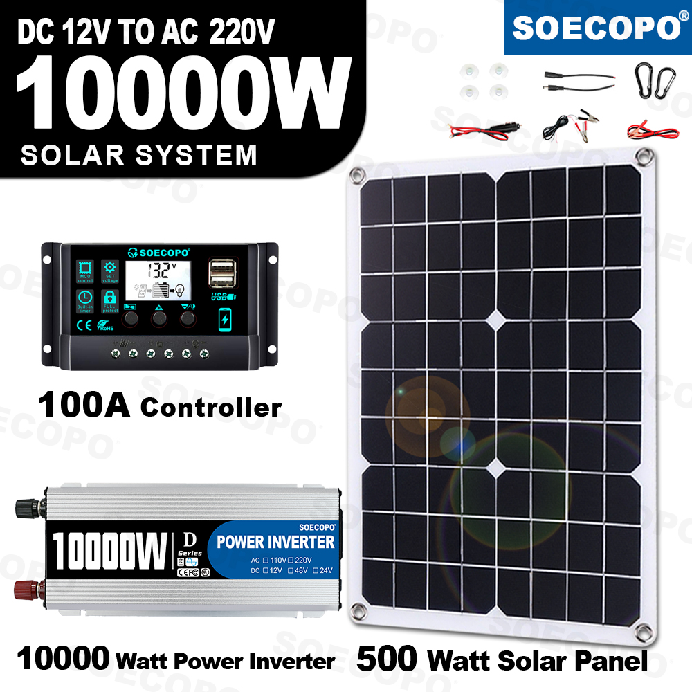 Off Grid Solar Kit - 10000W Solar Generator Kit 500W Panel