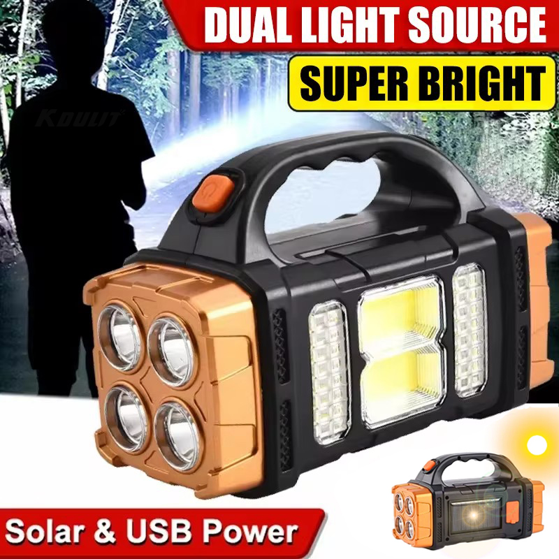 Renewable Energy Generation - Multifunctional Solar Powered Rechargeable LED Flashlight