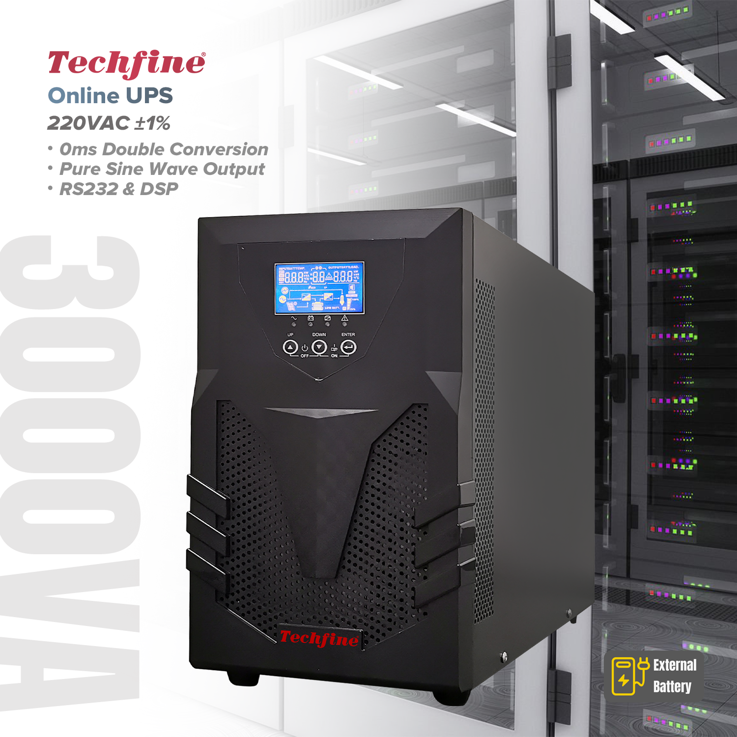 Techfine 3KVA Inverter Online  - مراجعة Ups Inverter 3Kva وسعره